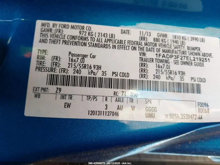 2014 FORD FOCUS SE