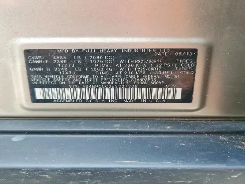 2014 SUBARU OUTBACK 2.5I PREMIUM  