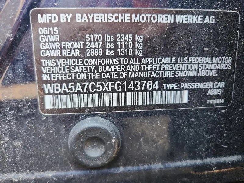 2015 BMW 528 XI  