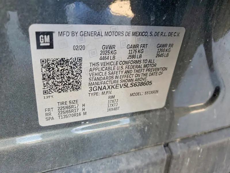 2020 CHEVROLET EQUINOX LT  