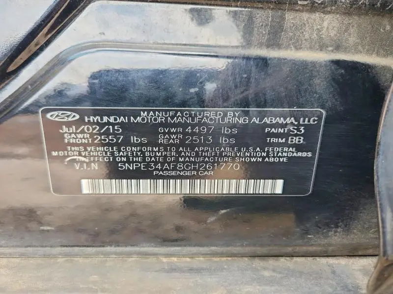 2016 HYUNDAI SONATA SPORT  