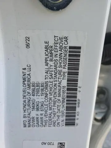 2022 HONDA CIVIC EXL  