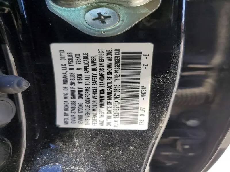 2013 HONDA CIVIC LX  