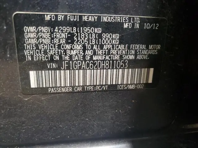 2013 SUBARU IMPREZA PREMIUM  