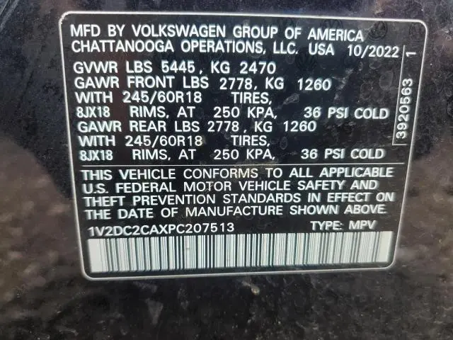 2023 VOLKSWAGEN ATLAS CROSS SPORT SE  