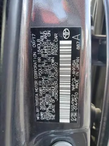 2018 TOYOTA PRIUS C   