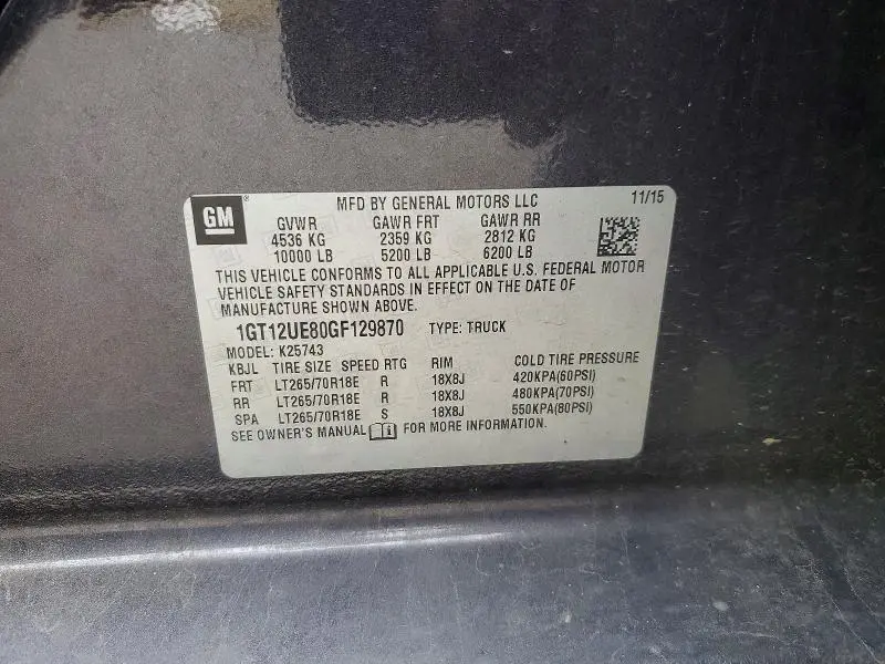 2016 GMC SIERRA K2500 DENALI  