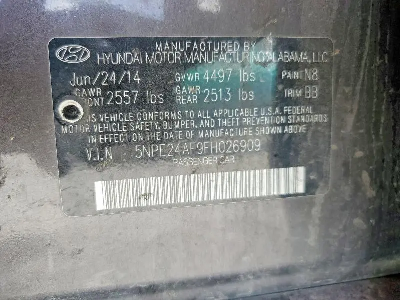 2015 HYUNDAI SONATA SE  