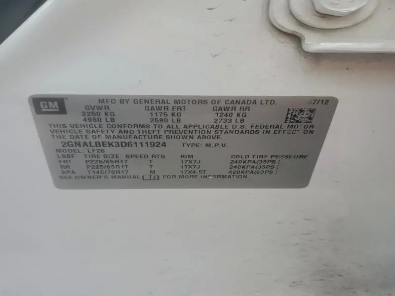 2013 CHEVROLET EQUINOX LS  