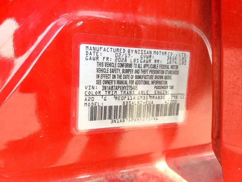 2017 NISSAN SENTRA S  