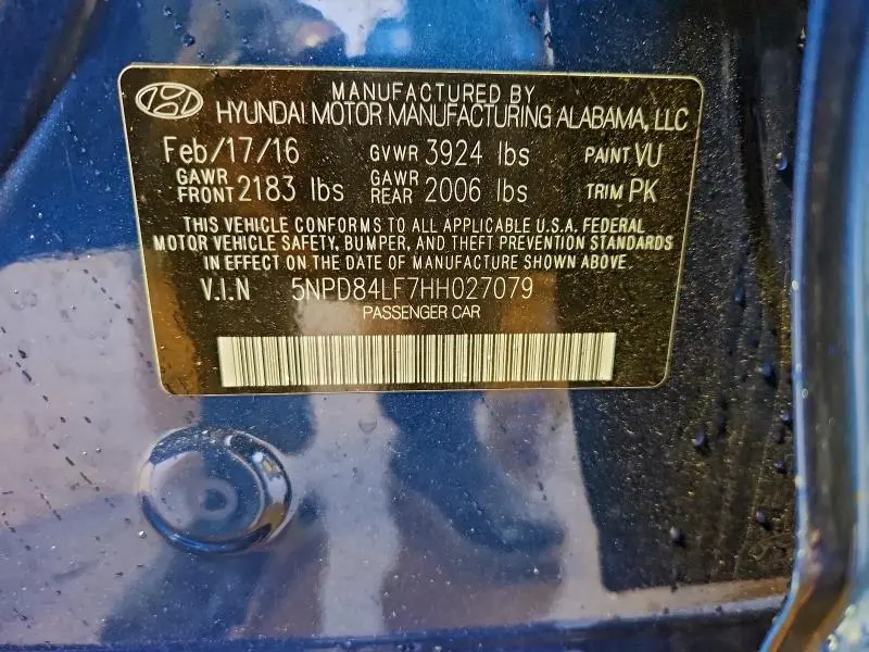 2017 HYUNDAI ELANTRA SE  