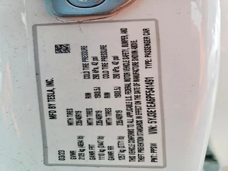 2023 TESLA MODEL 3   