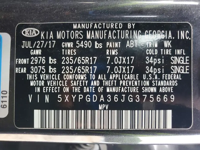 2018 KIA SORENTO LX  