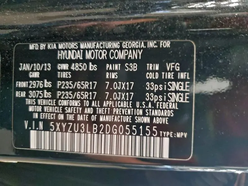 2013 HYUNDAI SANTA FE SPORT   