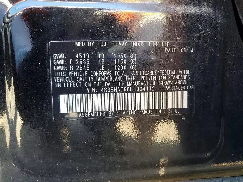 2015 SUBARU LEGACY 2.5I PREMIUM  