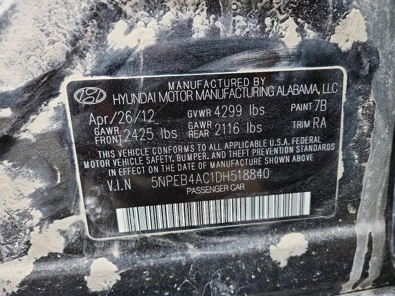 2013 HYUNDAI SONATA GLS  