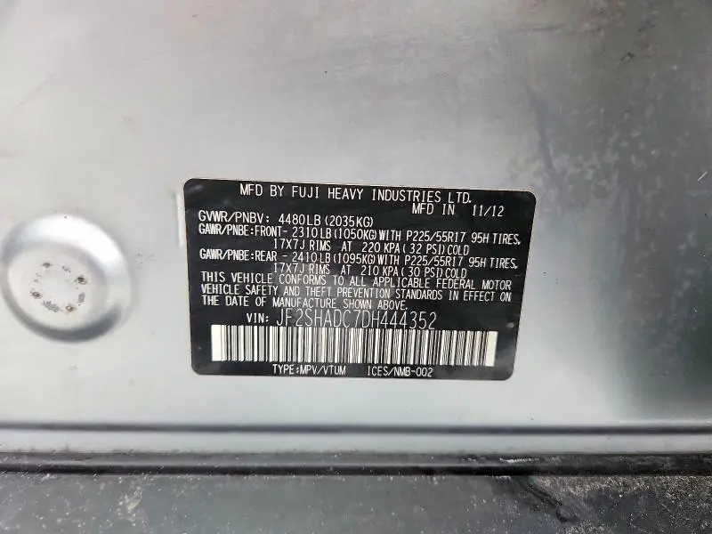 2013 SUBARU FORESTER 2.5X PREMIUM  