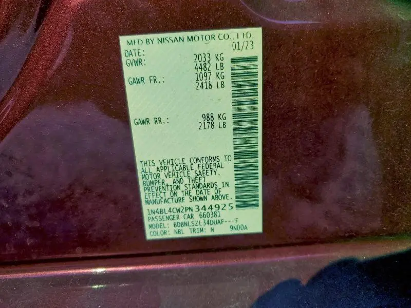 2023 NISSAN ALTIMA SR  