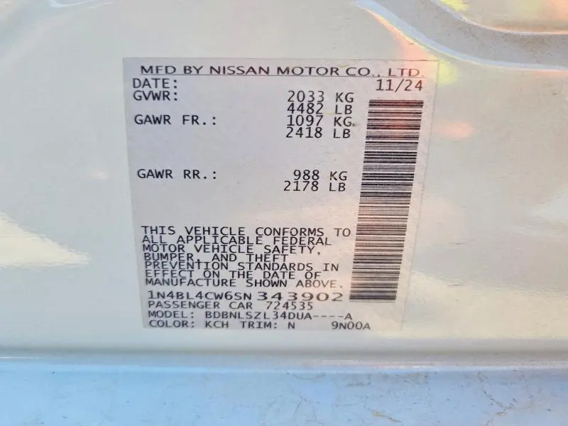 2025 NISSAN ALTIMA SR  