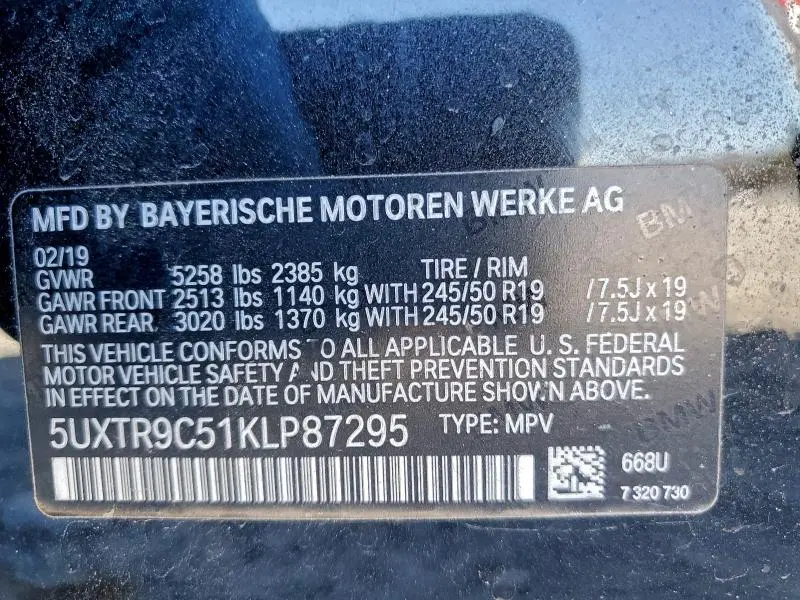 2019 BMW X3 XDRIVE30I  