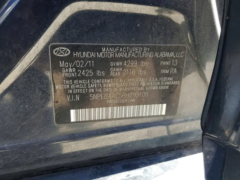 2011 HYUNDAI SONATA GLS  