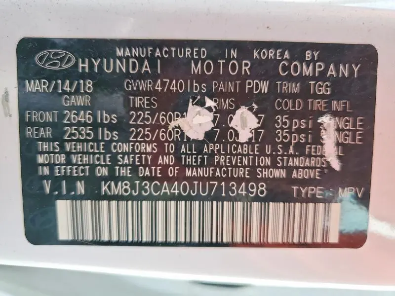 2018 HYUNDAI TUCSON SEL  