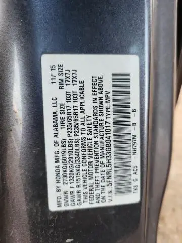 2016 HONDA ODYSSEY SE  