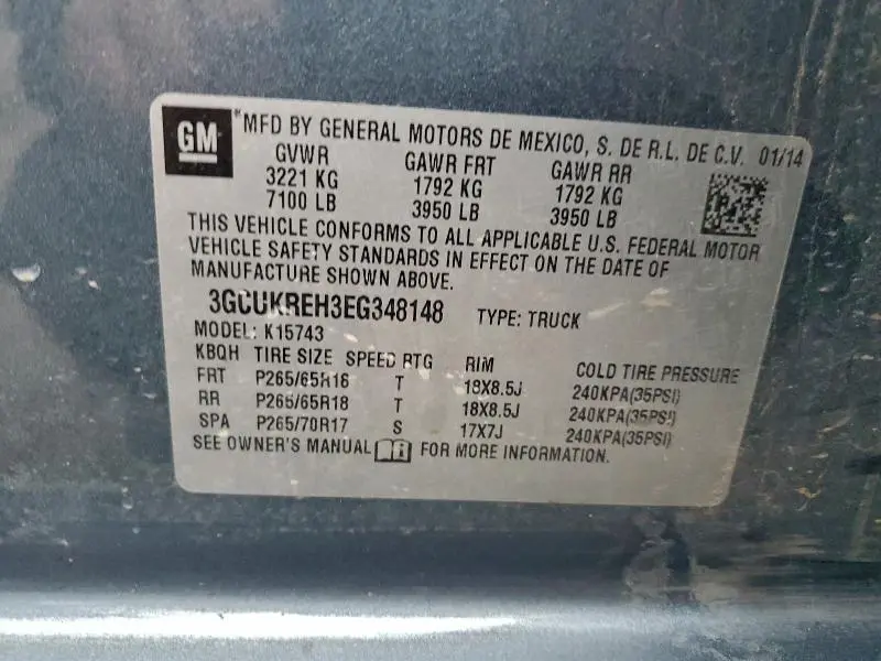 2014 CHEVROLET SILVERADO K1500 LT  