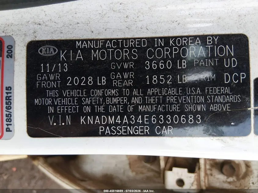2014 KIA RIO LX
