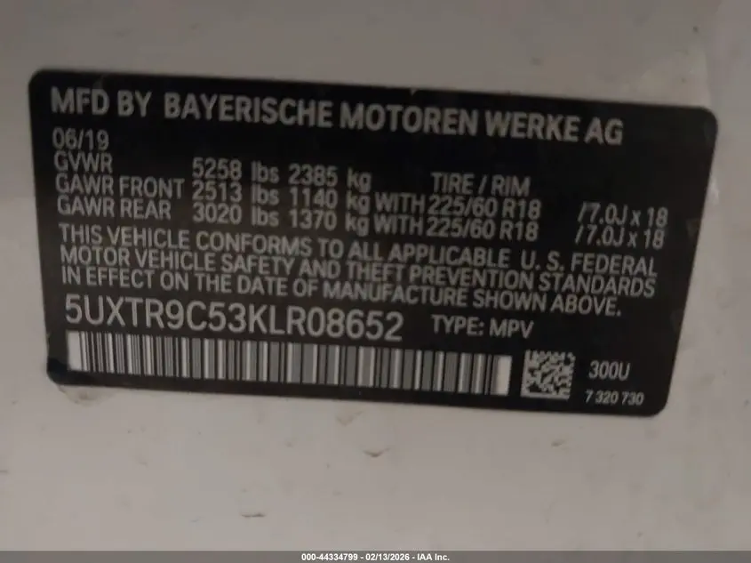2019 BMW X3 XDRIVE30I