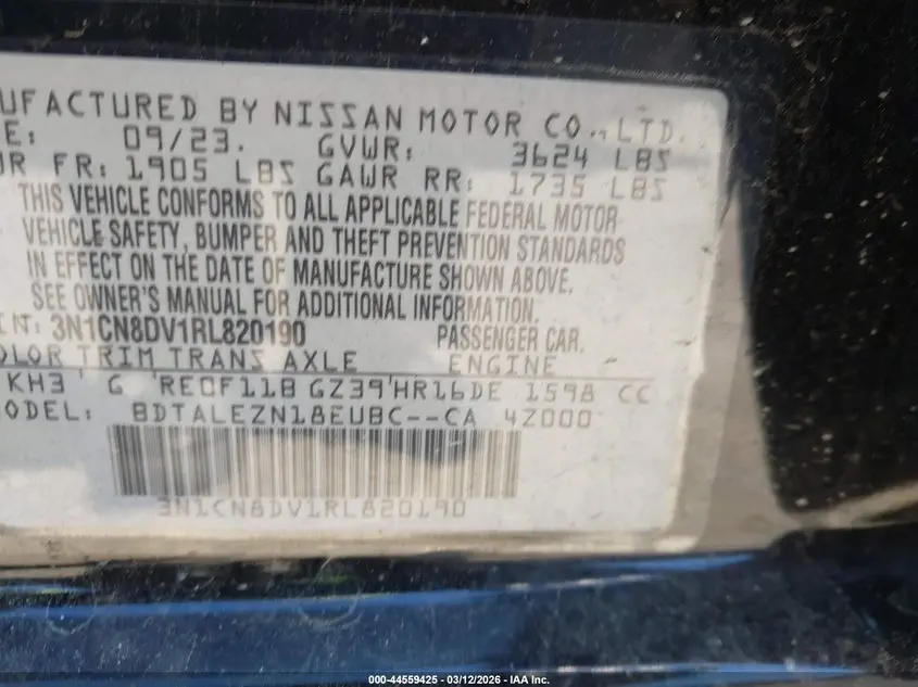 2024 NISSAN VERSA 1.6 S