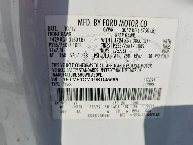 2013 FORD F150   