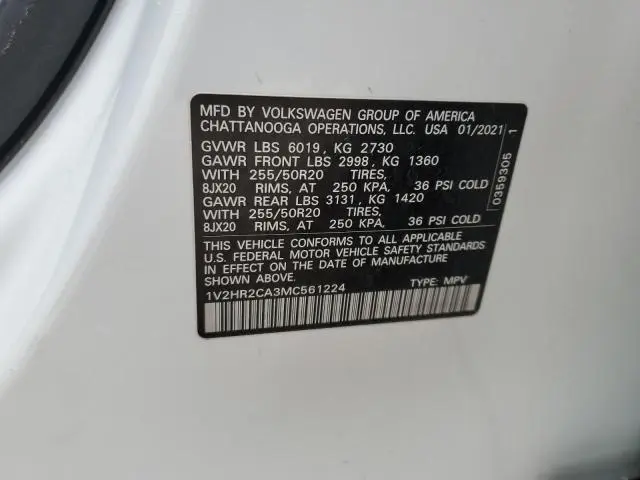 2021 VOLKSWAGEN ATLAS SE  