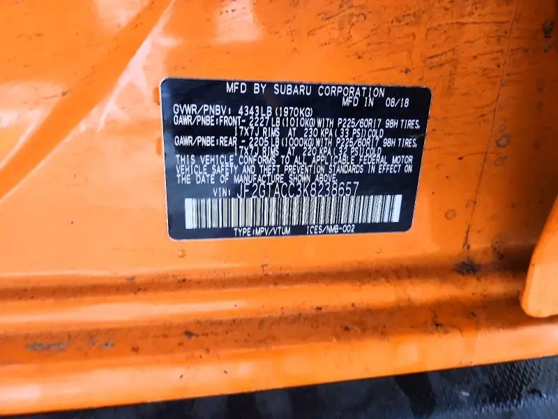 2019 SUBARU CROSSTREK PREMIUM  