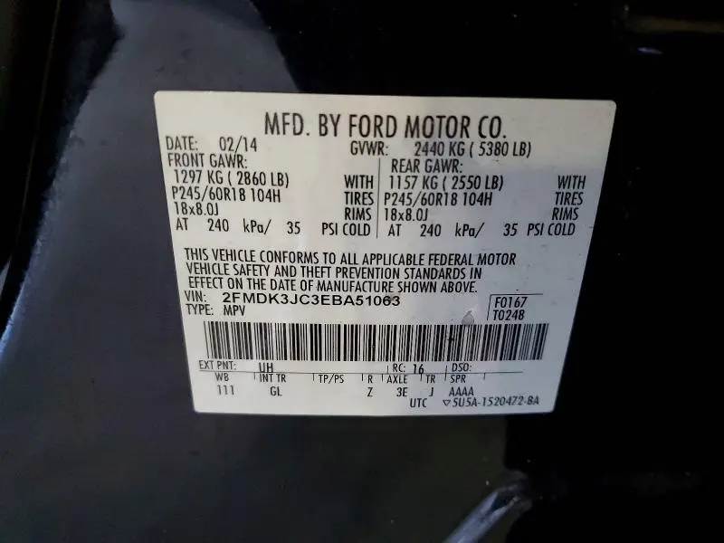 2014 FORD EDGE SEL  