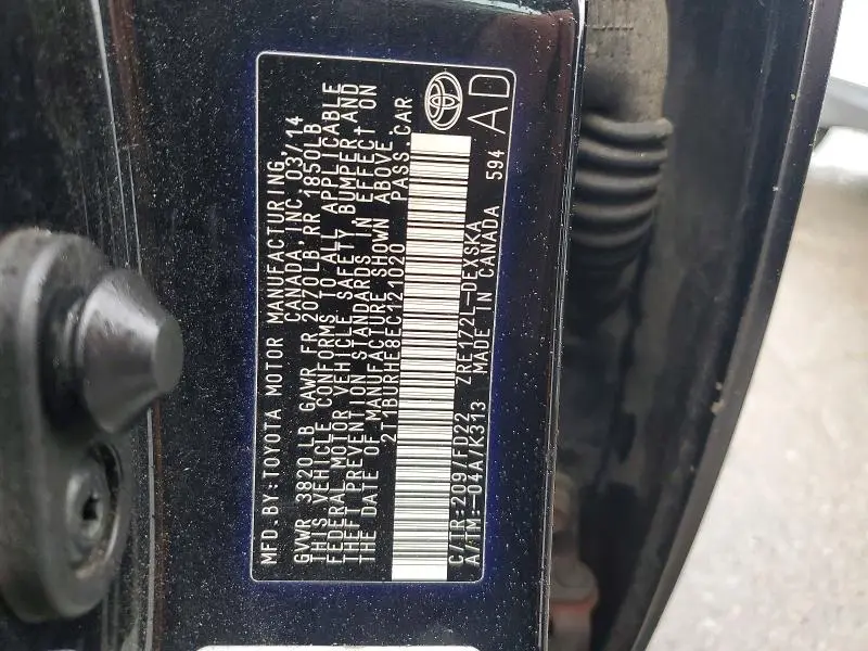 2014 TOYOTA COROLLA S PLUS  