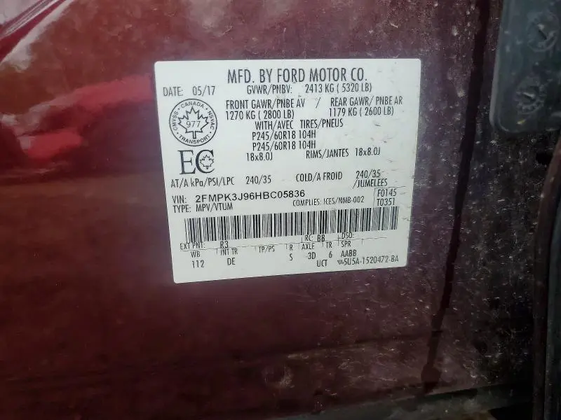 2017 FORD EDGE SEL  
