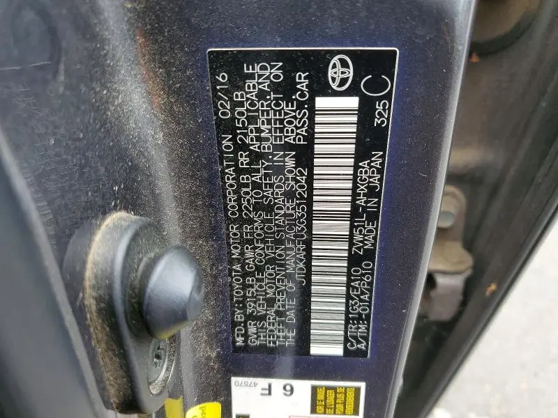 2016 TOYOTA PRIUS FOUR  