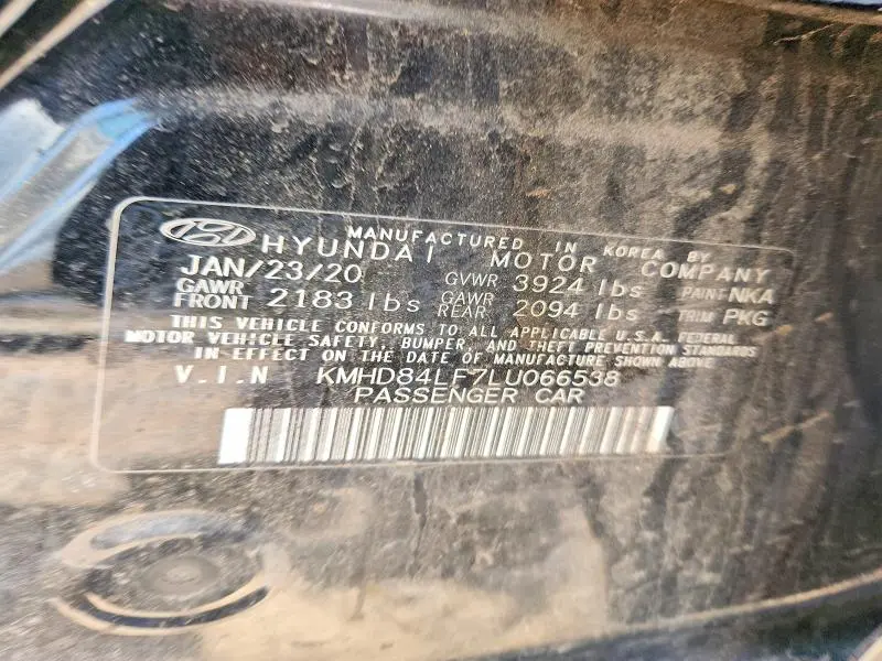 2020 HYUNDAI ELANTRA SEL  