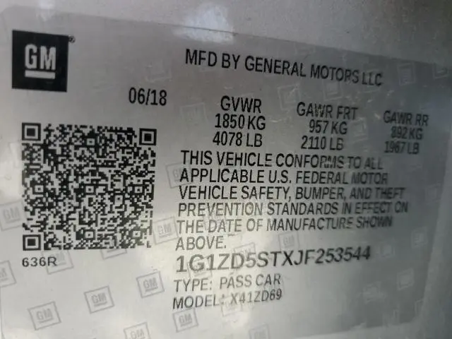 2018 CHEVROLET MALIBU LT  
