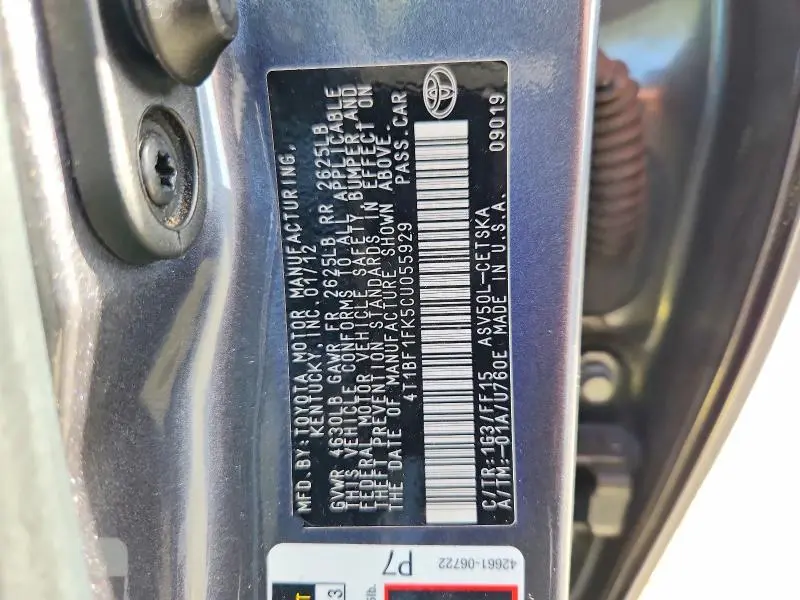 2012 TOYOTA CAMRY SE  