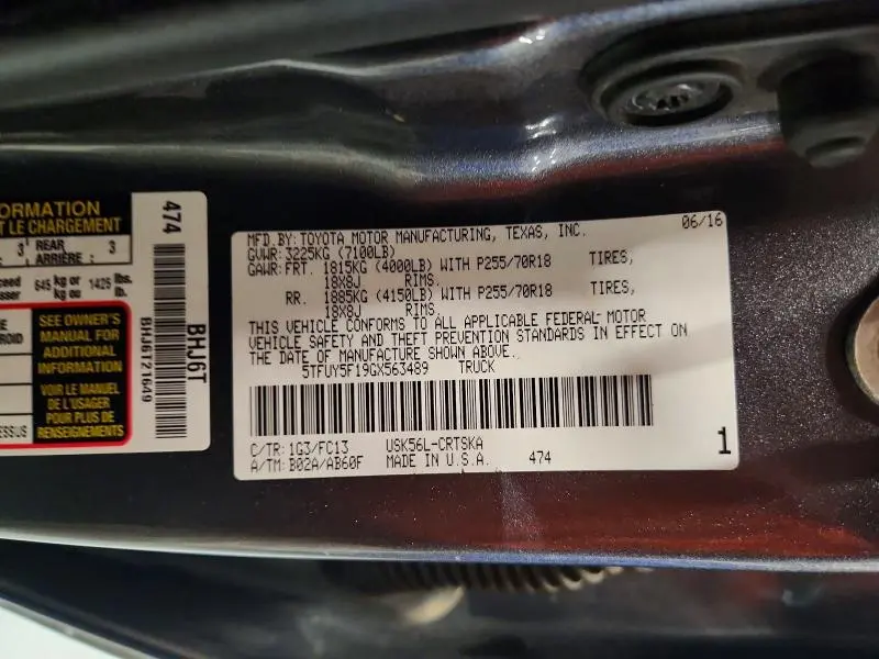 2016 TOYOTA TUNDRA SR5  
