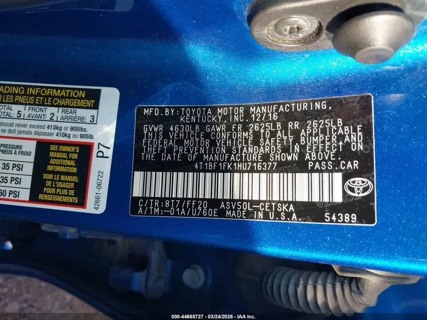 2017 TOYOTA CAMRY SE
