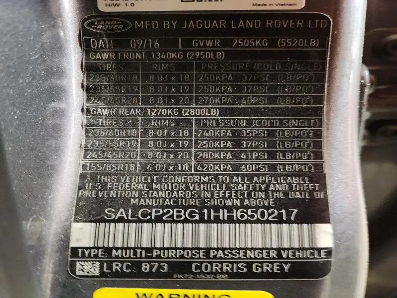 2017 LAND ROVER DISCOVERY SPORT SE  