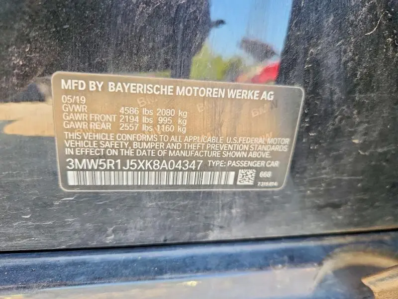 2019 BMW 330I   