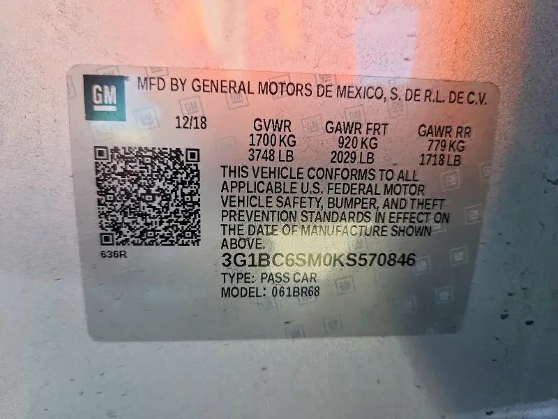 2019 CHEVROLET CRUZE LS  