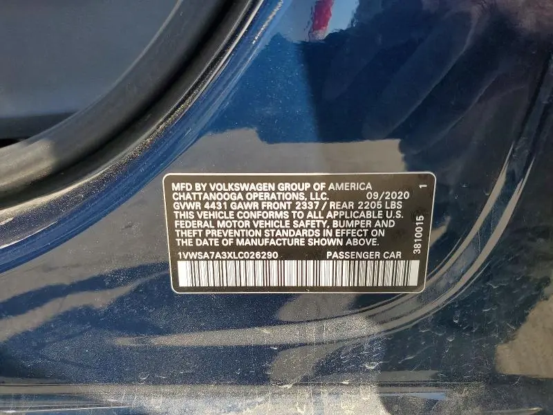 2020 VOLKSWAGEN PASSAT SE  
