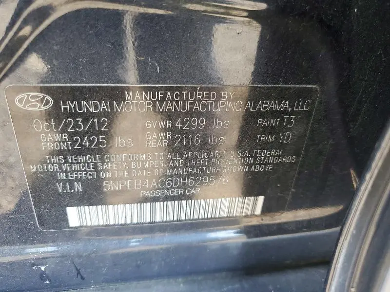 2013 HYUNDAI SONATA GLS  