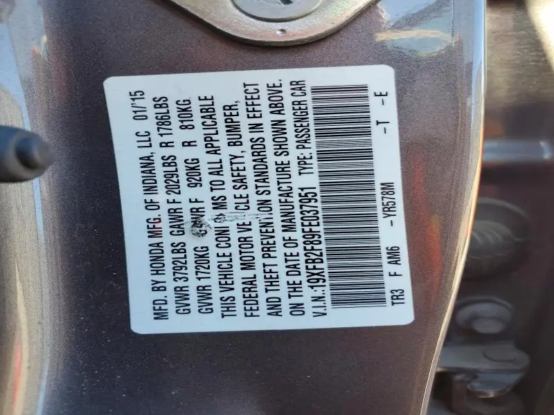 2015 HONDA CIVIC EX  