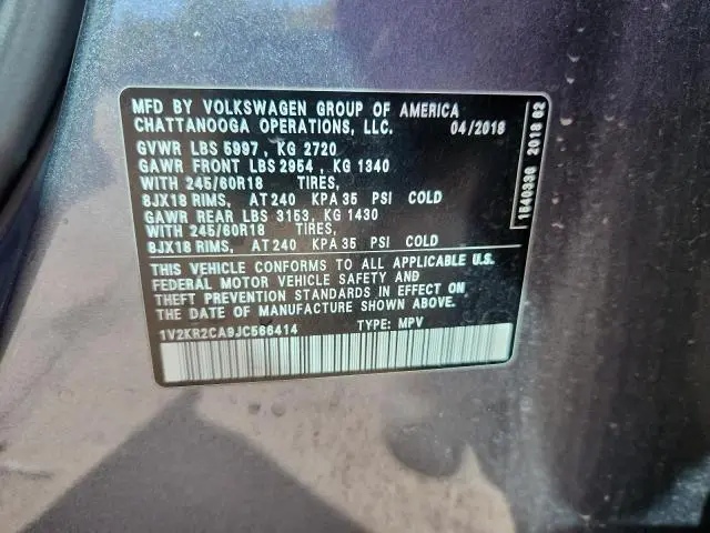 2018 VOLKSWAGEN ATLAS SE  